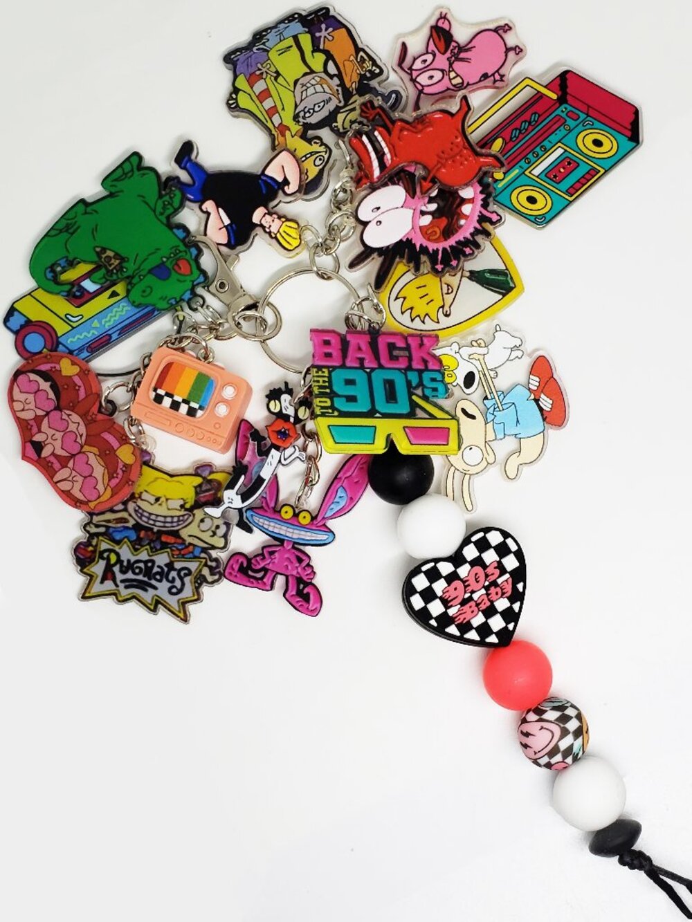 Handmade Cartoon Character 90s Baby Silicone Focal Bead Keychain